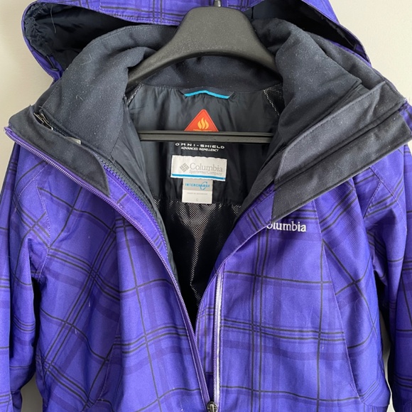 2 in 1 Purple/Navy Blue Winter Jacket Columbia - Picture 2 of 7